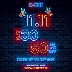 Hi Street 11.11 Sale! Avail Flat 30% and 50% off The Entire Stock